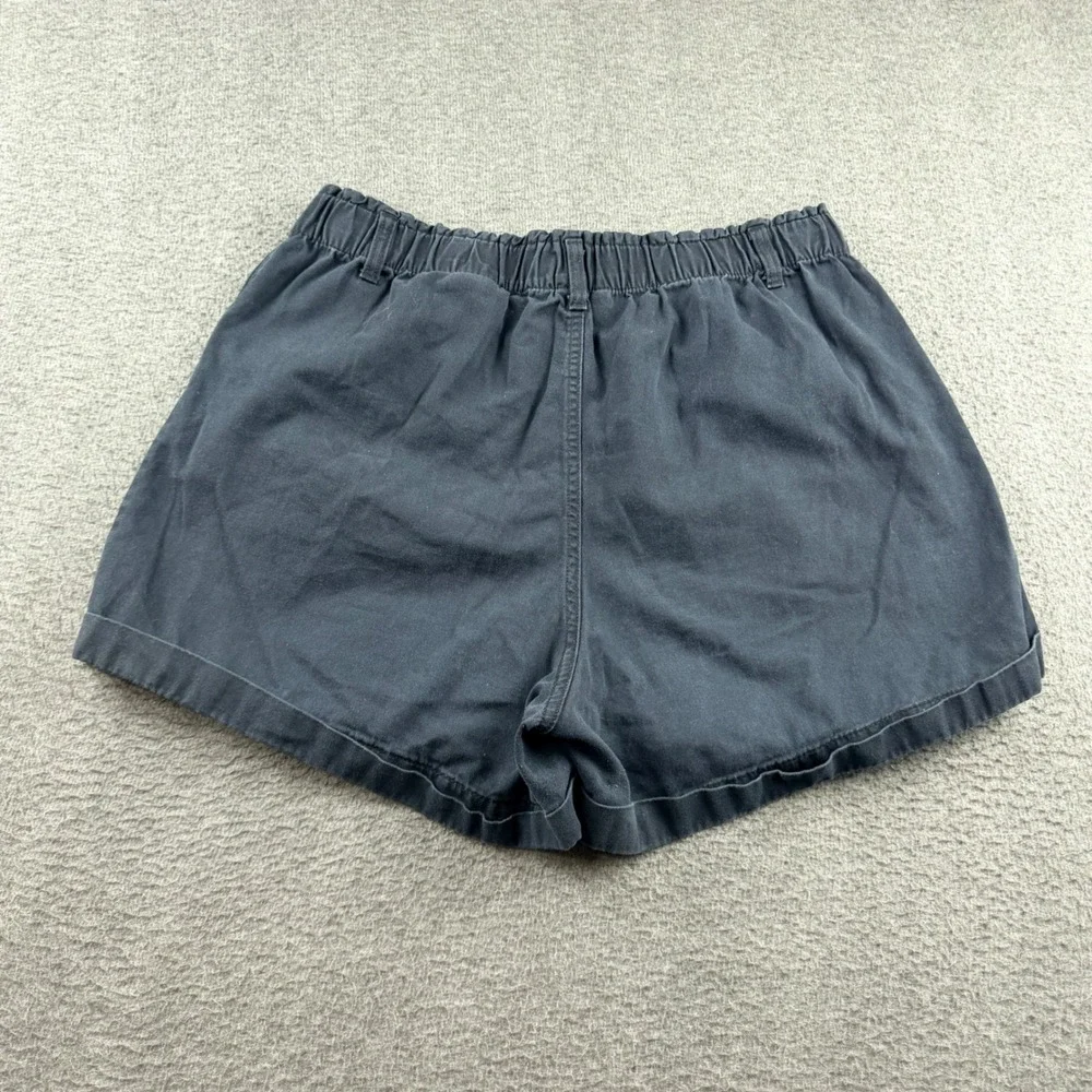 H&M Women's Large Black High Waisted Cotton Twill Shorts